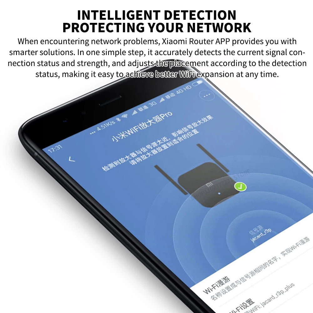 New Original Xiaomi Wifi Amplifier Pro 300M 2.4G Repeater Network Expander Range Extender Roteader Mi Wireless Wi-Fi Router.