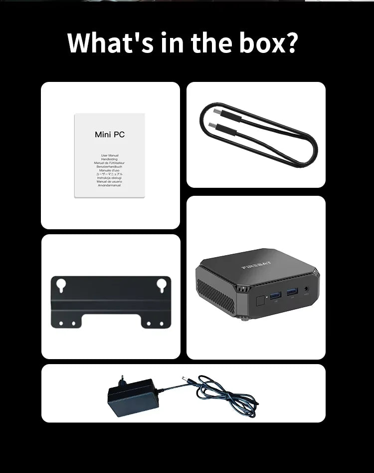 FIREBAT T2 Mini PC Intel N150 CPU Windows 11 DDR4 16GB RAM 512GB SSD WIFI5 BT4.2 Desktop Computer HDMI USB Port.
