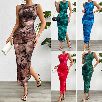 Shein Amazon Damenkleid 2024, Frühling, Sommer, elegant, schlankmachend, ohne Ärmel, modisch, grenzüberschreitend, Temu Independent Station.