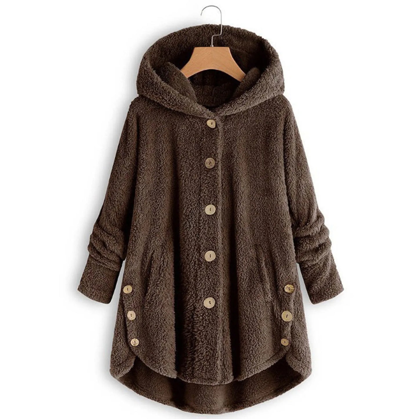 Herbst Wintermantel Frauen warme Teddybär Mantel Woll jacke weibliche Plüsch mantel Kapuzen jacke neue Damen mäntel einfarbige Jacke.