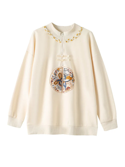 150kg Plus Size Damen büste Frühling Herbst lose neue chinesische Stil Sweatshirt lang ärmel ige geknöpfte Top 5xl 6xl 7xl 8xl 9xl.