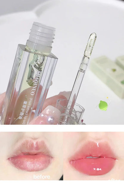 Plumping Jelly Lip Gloss Lasting Moisturizing Transparent Lip Oil Water Light Mirror Peach Lipstick Women Lips Makeup Cosmetics.