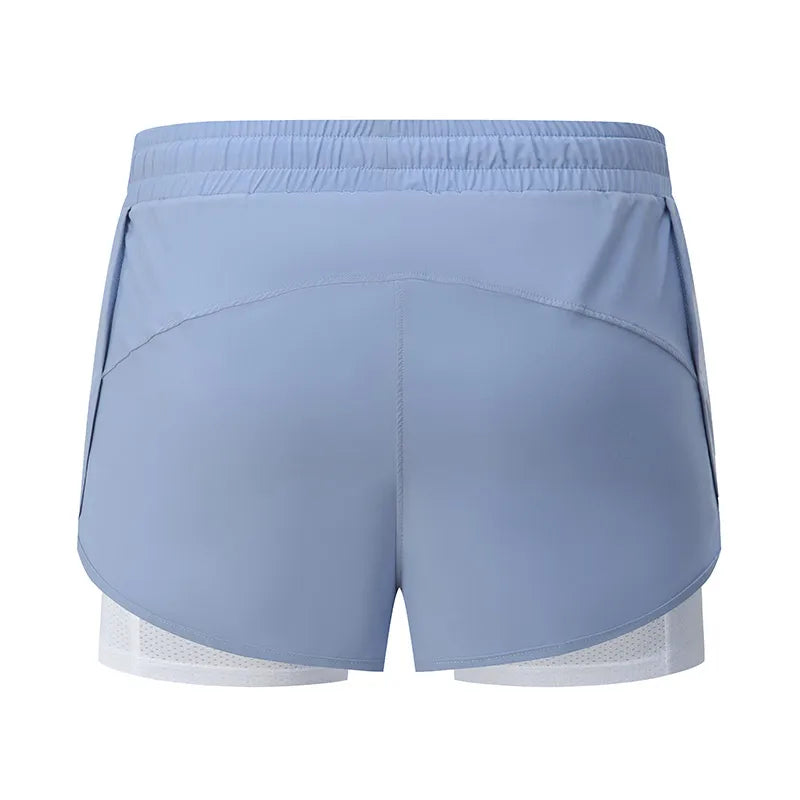 Women Shorts Mesh Outdoors Sports Running Gym Yoga Shorts Bilayer Mesh Yoga Sports Shorts Female Sports Running Gym Yoga Shorts.