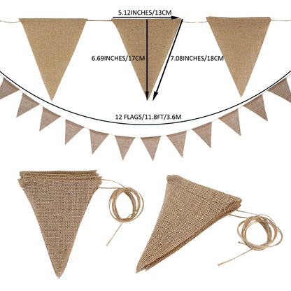 12 Flaggen/13 Flaggen, Wimpelflaggen, Sessische Hochzeit, Party, Dekoration, Wimpelkette, Vintage-Foto-Requisite, Banner, Zuhause, Babyparty, Karneval, Girlande.