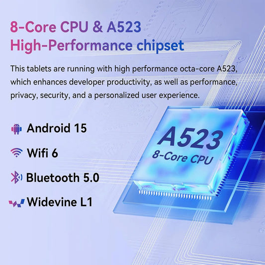 Android 15 Tablet 10.4 Inch Octa-Core Processor 16GB RAM 128GB ROM 1TB TF Card Expand 5G/2.4G WiFi 5MP+8MP Camera Android Tablet.