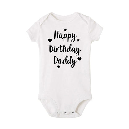 Alles Gute zum Geburtstag Papa Baby Body Vater Party Jungen Mädchen Outfit Strampler Säugling Sommer Kleinkind Kurzarm Kleidung Ropa Geschenke.