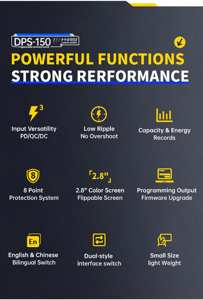 FNIRSI DPS-150 Laboratory DC Power Supply CNC Adjustable 30V 5A Digit Display Mini Portable Regulator Switching Power Supply.