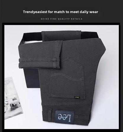 2024 herbst/Winter Neue männer Jeans Business Lose-Fit Gerade Bein Hohe Taille Baumwolle Casual Trendy hosen