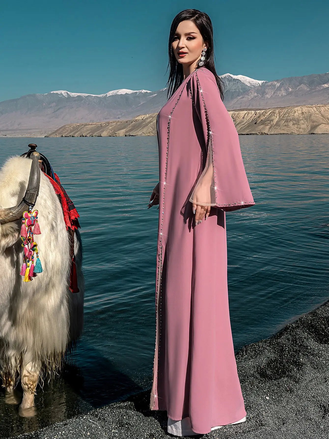 Eid Diamonds Abayas for Women 2025 Fashion Muslim Dress Dubai Open Abaya Kebaya Kimono Jalabiya Caftan Marocain Femme Robe Gown.