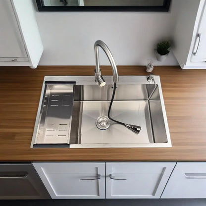 Wasserfall-Küchenspüle, Unterbau-Küchenspüle aus Edelstahl mit einer Schüssel, modernes Küchenspüle für die Arbeitsplatz