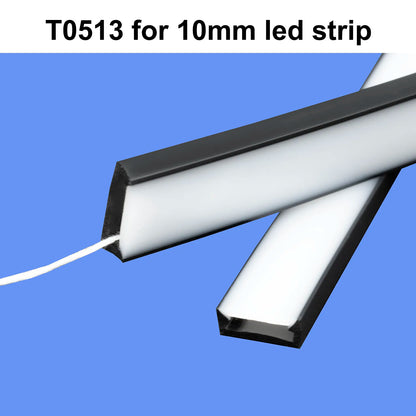 LED Silicone Neon Tube T0511 T0513 T0515 T0308 Flexible Protection Cover Transparent Matte Black Milky For 6-12mm WS2812  Strip