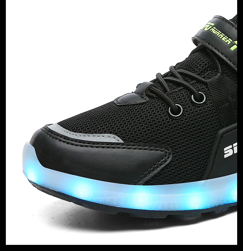 Children's Casual Shoes LED USB Charging Luminous Glowing Sneakers for Boys Girls Led Sneakers with Luminous Sole Lighted Shoe C.