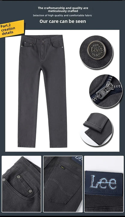 2024 herbst/Winter Neue männer Jeans Business Lose-Fit Gerade Bein Hohe Taille Baumwolle Casual Trendy hosen