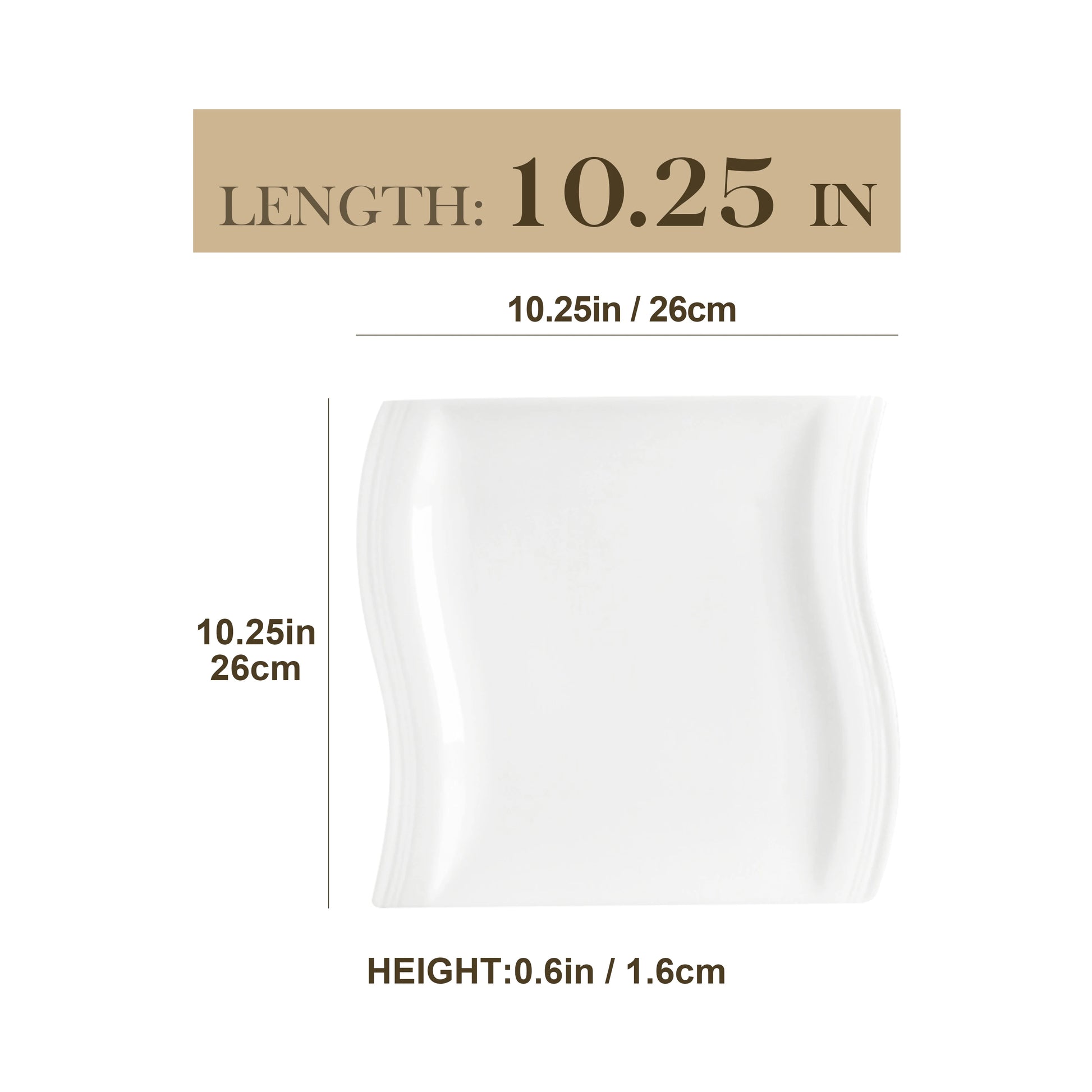 MALACASA 6/12 Piece Flora 10.25" Ivory White Porcelain China Ceramic Cream White Dinner Plates for Dinner/Cake/Beef/Pasta/Fruit.