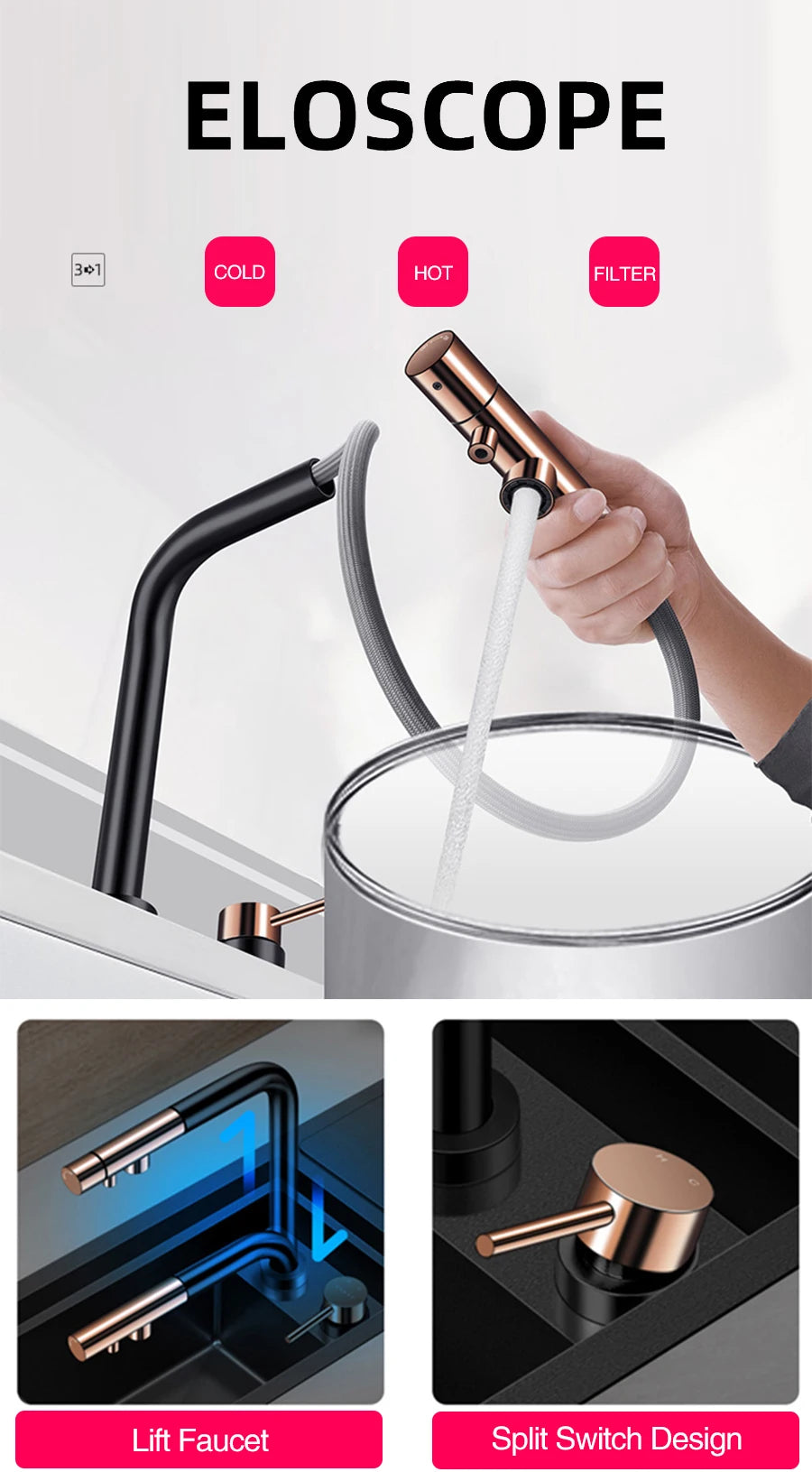 ASRAS Nanometer Hidden Flip Cover kitchen Island Sink 4mm Thickness Handmade Cup Rinser And Trash Can Kitchen Sinks