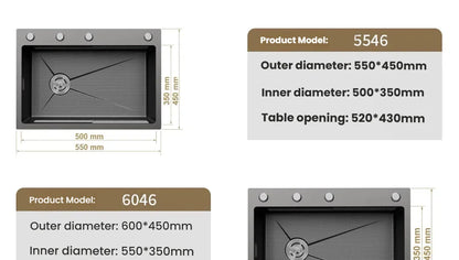 Kitchen Sink Stainless Steel Rice Grain Pattern Multifunctional Wear and Stain Resistant Large Single Slot Wash Dish Basin