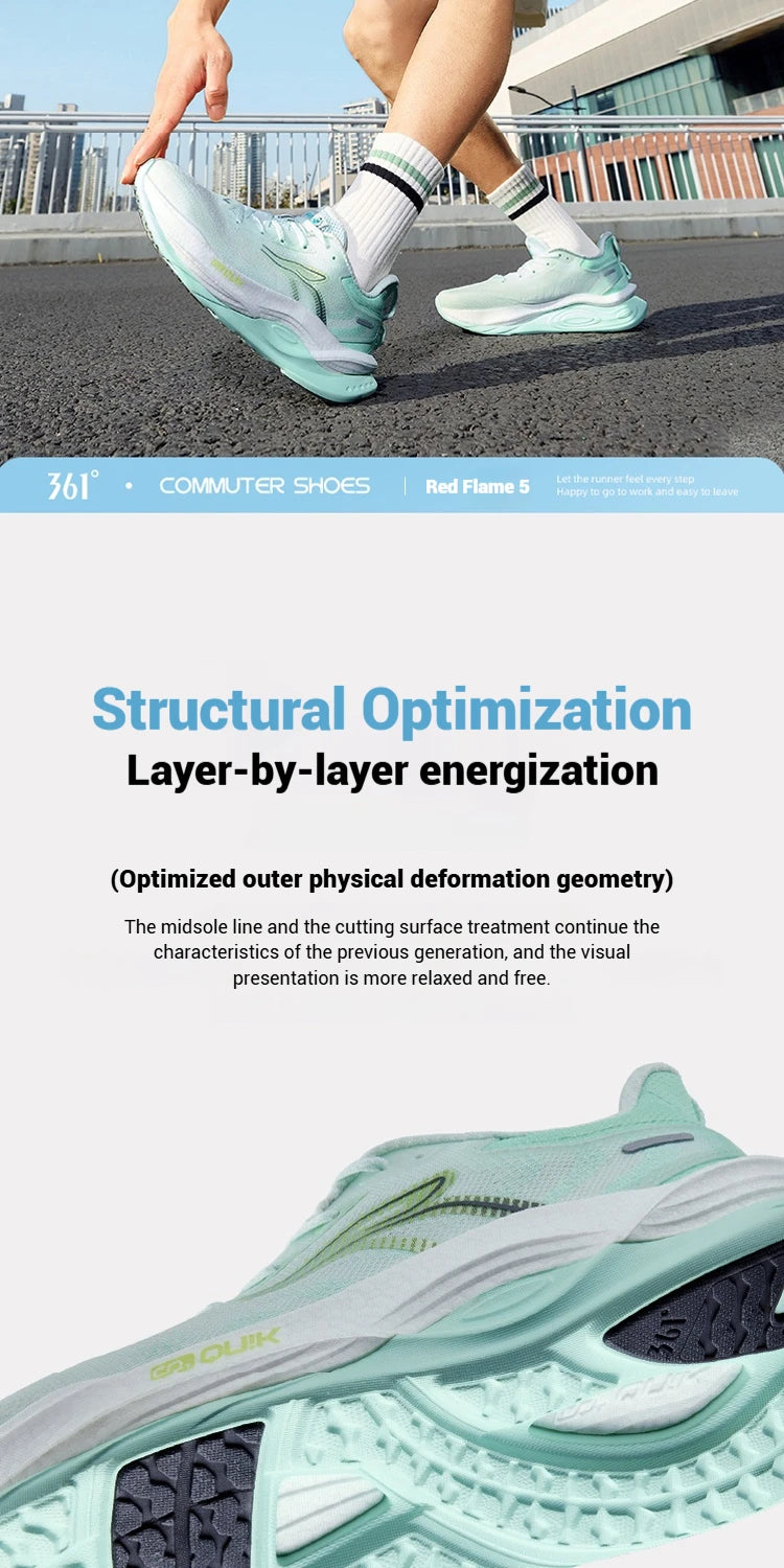 361 Degrees Fierce 5 Men Running Shoes New Soft Breathable Rebound Non-slip Shock-absorber Wear-resistant Male Sneaker 672522218.