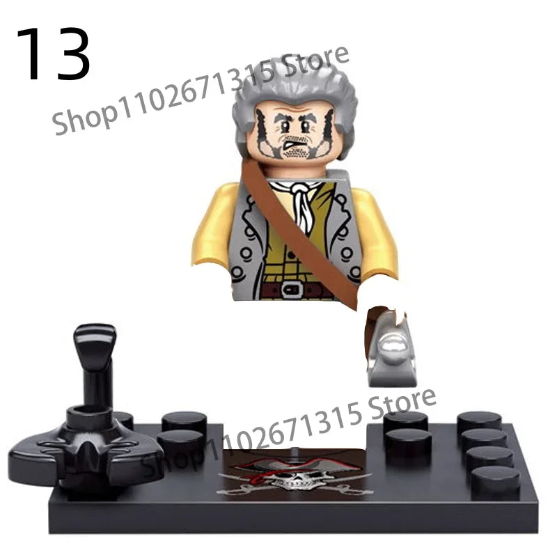 Movies Pirates Of The Caribbean Jack Sparrow Classic Movie Figures Head accessories Building Blocks Toys For Children.