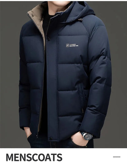 Top Grade Designer New Brand Men Parka Jacket Thick Casual Fashion Hooded Cropped Windbreaker Quilted Bubble Coats  Mens Clothes