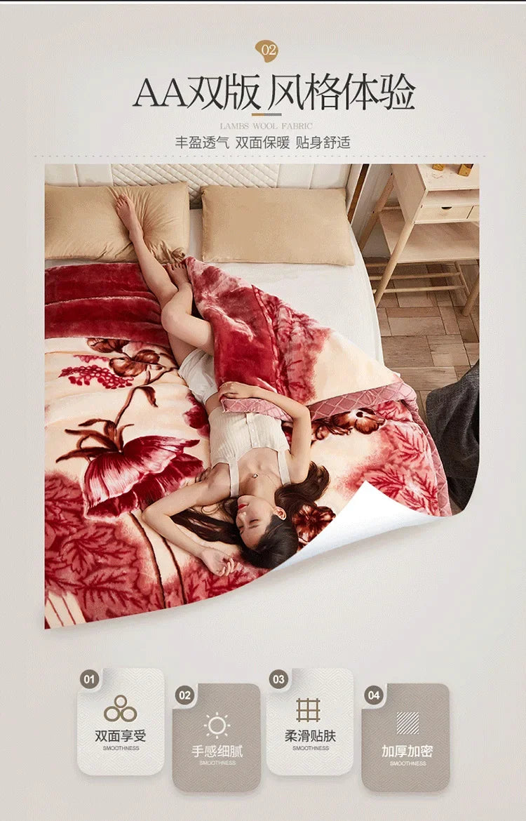 Double layer thickened to 6kg  - et quilt autumn and winter warm fleece wedding  - et cushion bedding.