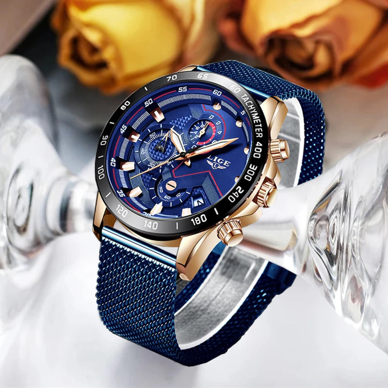 LIGE New Rose Gold Women Watch Top Brand Luxury Watch Women Quartz Sport Women's Bracelet Watches Waterproof Relogios Feminino.