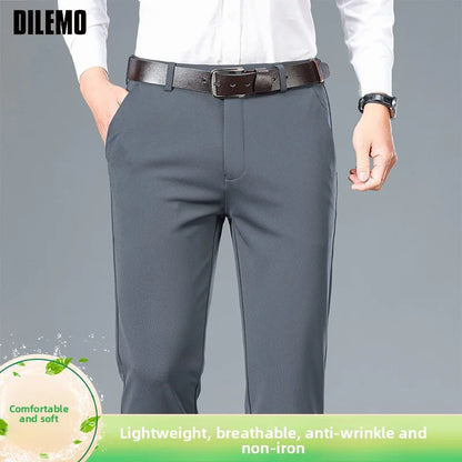 Top Quality New Brand Casual Fashion Long Pants Business Hight Stretch Straight Comfortable Korean Trousers Men Clothing.