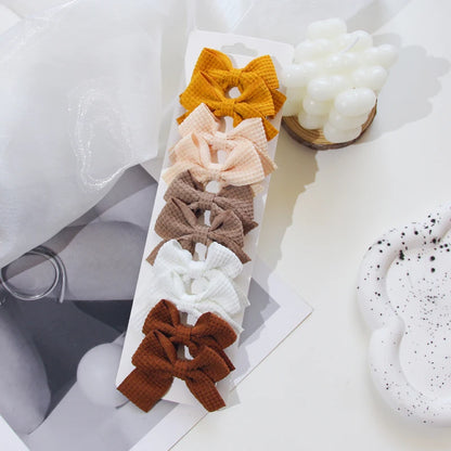 6/10Pcs/Set 2025 Fashion New Cute Ribbon Bowknot Hair Clips for Kids Handmade Baby Girls Hair Accessories