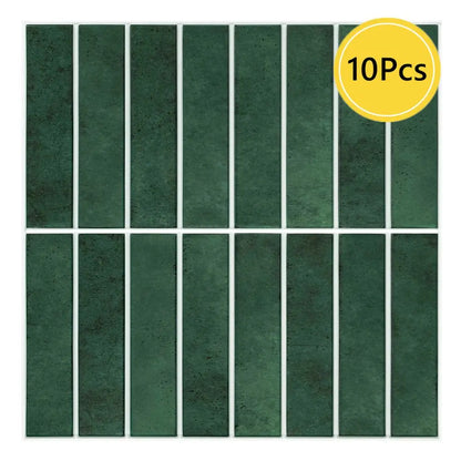 10pcs 3D Tile Sticker Self-adhesive Tile Backsplash Bathroom Wall Tile Stickers, Water and Mold Resistant, 30x30cm