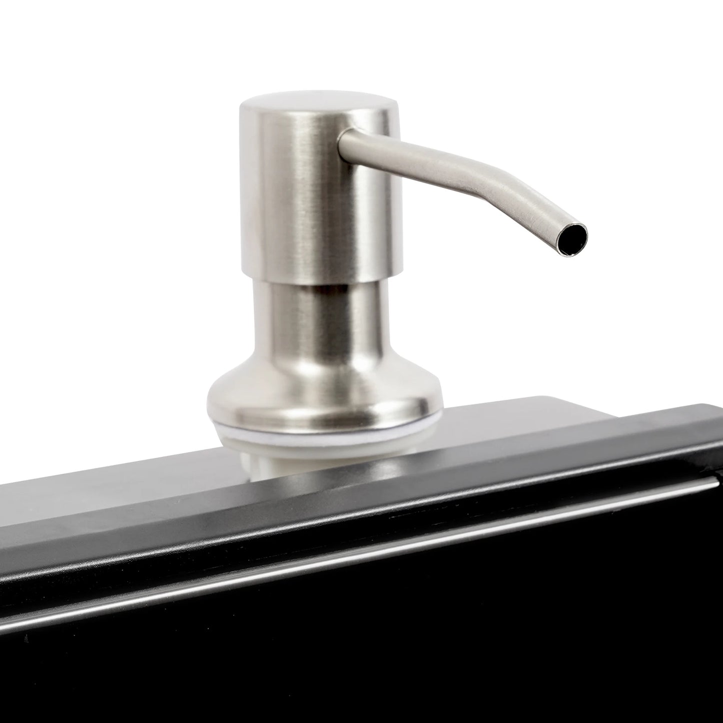 Edelstahlspüle, moderne Küchenspüle, Black Diamond 7843PB, Doppelspüle, Abfluss + Seifenspender zum Reinigen von Geschirr und Gemüse