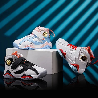 2025 Children's Basketball Shoes for Boys Non-slip Breathable Comfortable Sport Shoes Boys Outdoor Training Basketball Sneakers.