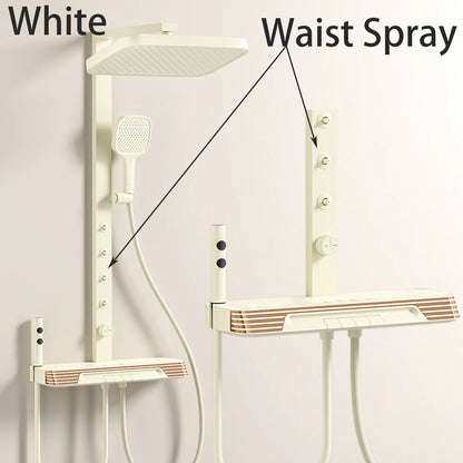 Bluetooth Music Digital Bathroom Shower System Ambient Lighting thermostatic Digital Bathroom Shower Set Faucets Accessories