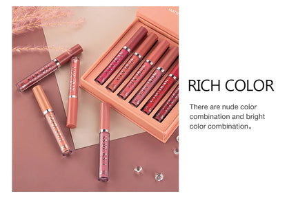 Liquid Lipstick Set Ultra Matte Velvet Waterproof Long Lasting Lip Glosses Nude Makeup Cosmetic Kit.