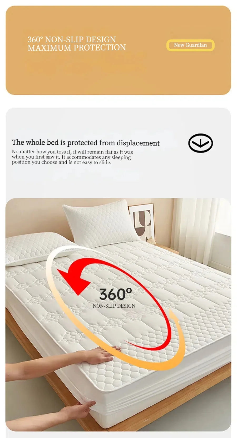 WASART King Size Double Bed Quilted Waterproof Mattress Protector Cover Elastic Fitted Sheet Protection Pad Thick Bedspread 150.