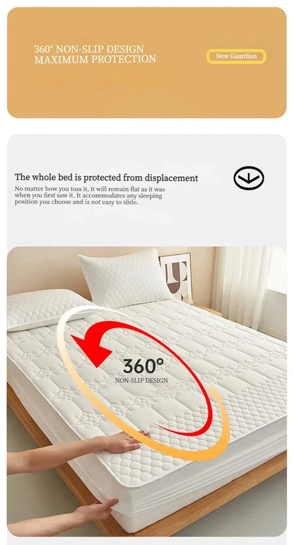 WASART King Size Double Bed Quilted Waterproof Mattress Protector Cover Elastic Fitted Sheet Protection Pad Thick Bedspread 150.