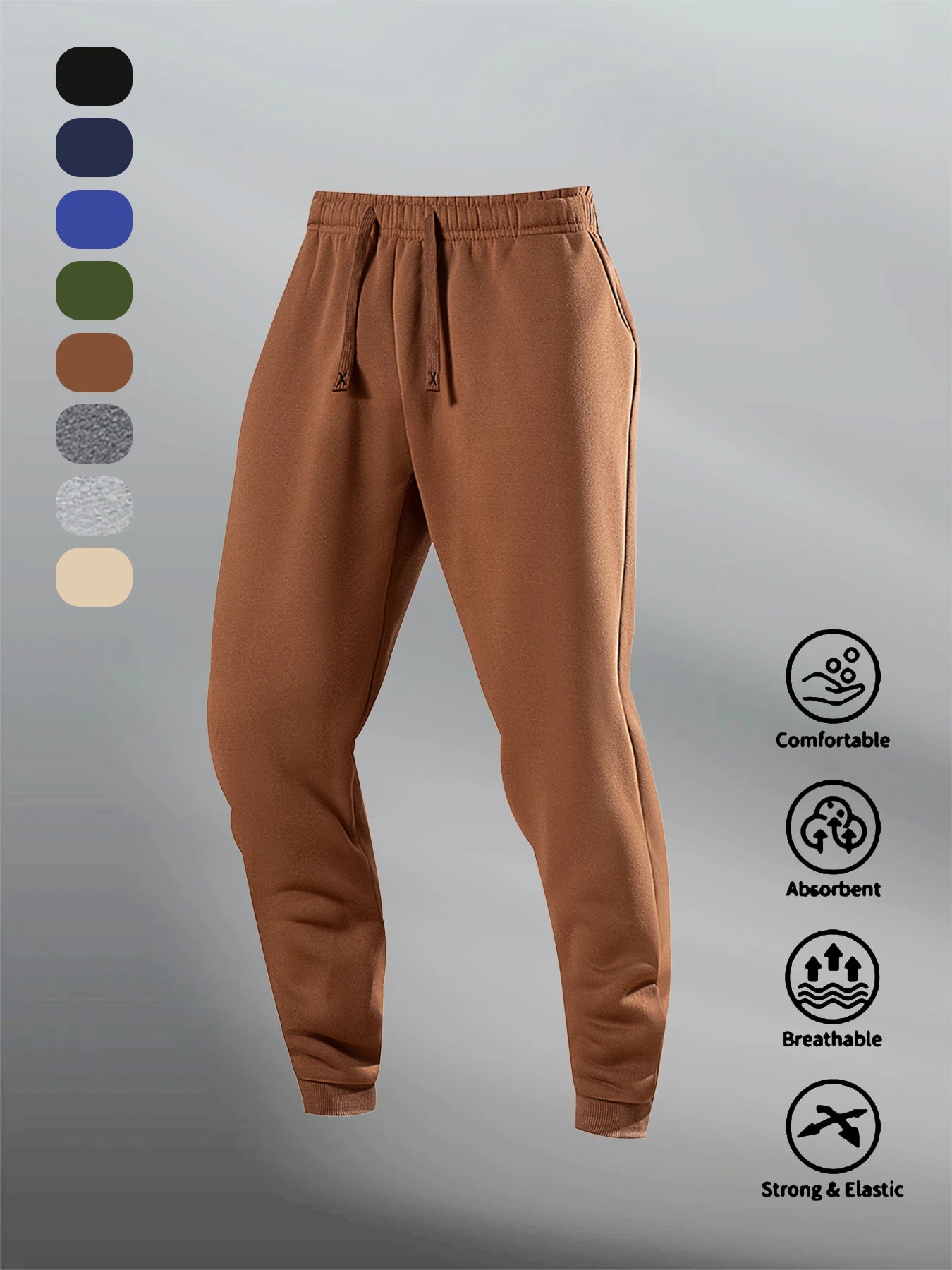 Men's Casual Sweatpants Autumn Winter Fleece Sports Pants Daily Unisex Fashion Trousers Solid Color Gym Workout Long Pants.