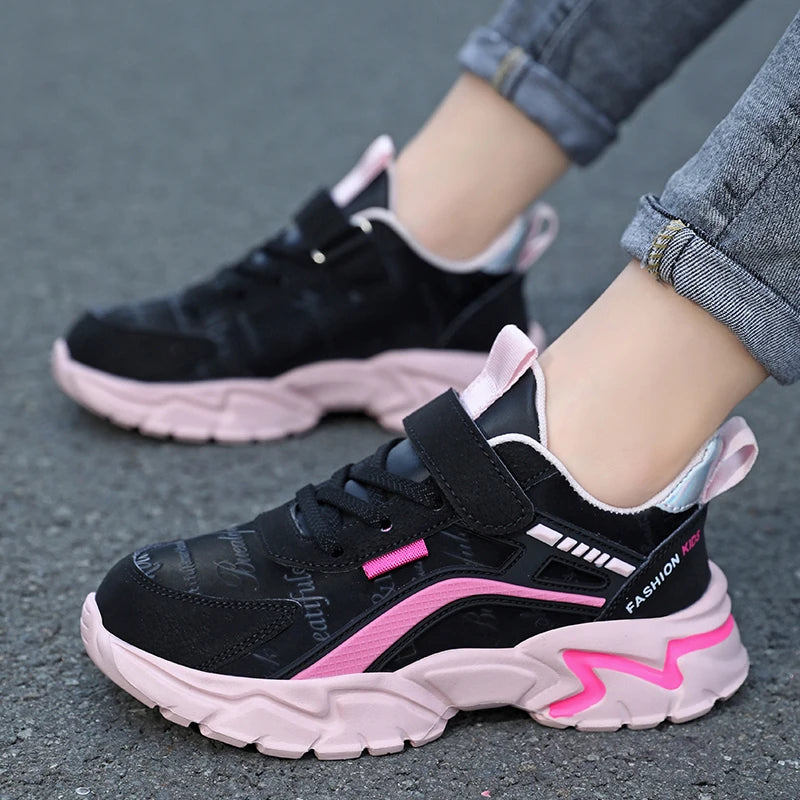 Kids Casual Boys Shoes Soft Sole Kids Shoes Non-slip Sneakers Shoes Outdoor Student's Children Pink Girls Sport Walking Footwear.
