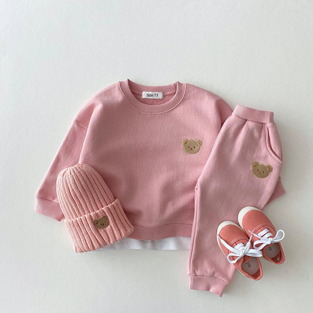 Fashion Toddler Baby Boys Girl Fall Clothes Sets Baby Girl Clothing Set Kids Sports Bear Sweatshirt Pants 2Pcs Suits Outfits.