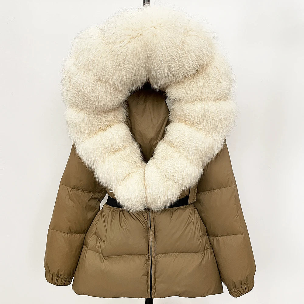 OFTBUY 2025 Winter Kleidung Puffer Jacke Frauen Echt Fox Pelz Mit Kapuze Dicke Warme 90% Weiße Ente Unten Mantel Weibliche Parkas wasserdicht