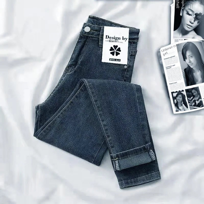 High-waisted Slimming Women's Jeans Fashionable Skinny Denim Pants Spring New Style.