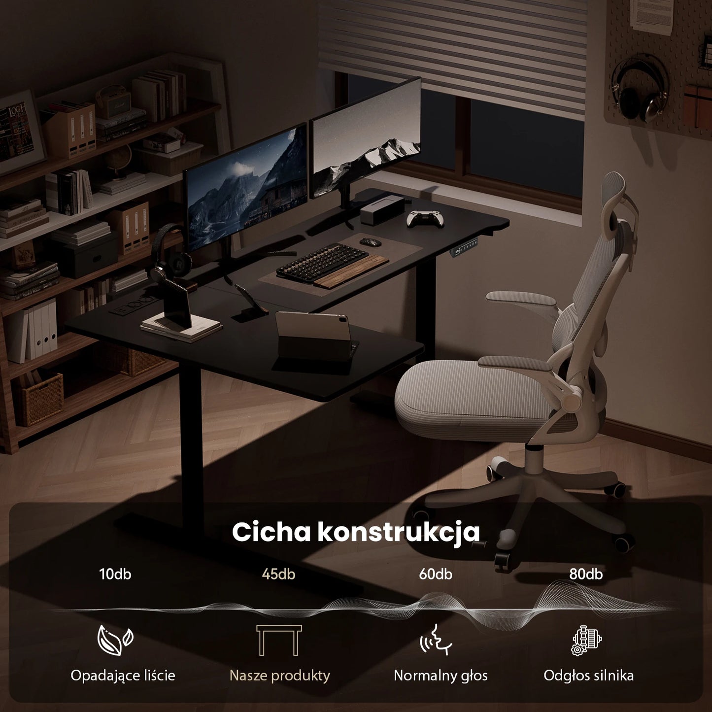 Elektrisch höhenverstellbarer L-förmiger Schreibtisch Ergonomischer Computertisch mit USB und Steckdose für Büro und Zuhause