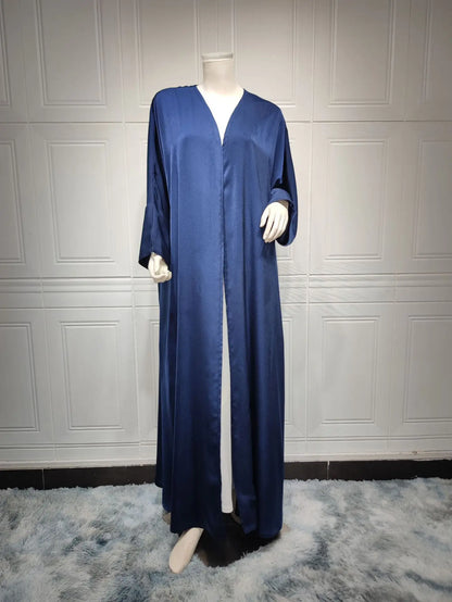 Marocain Kaftan Women Muslim Maxi Dress Dubai Abayas Kimono Satin Robe Femme Open Abaya Turkey Caftan Islamic Jalabiya Kebaya.