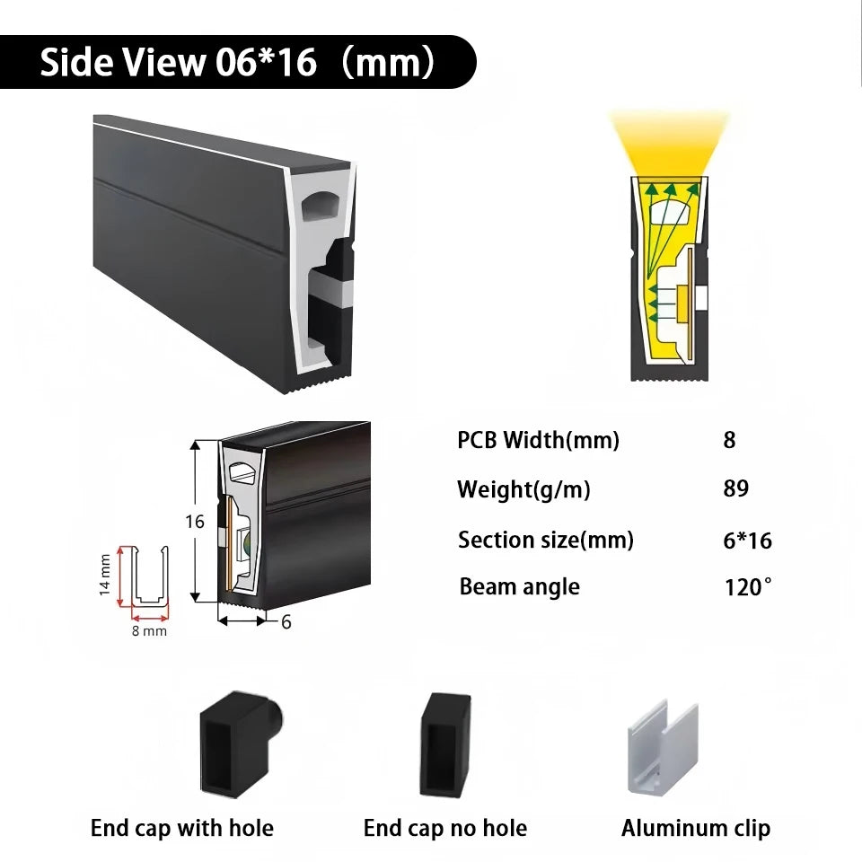 IP67 Waterproof Led Neon Silicone Flexible Light Tube Suitable for 5mm 8mm 10mm 12mm PCB WS2812B WS2811 5050 RGB Light Strip.