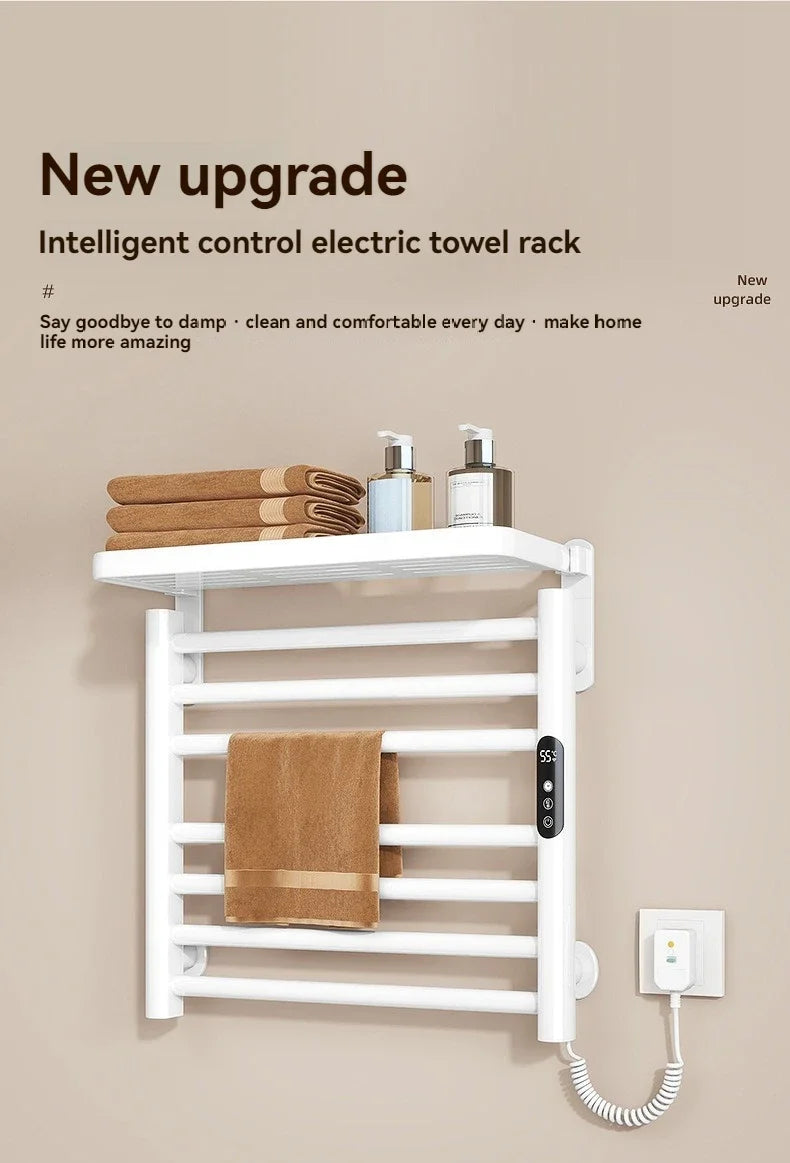 Bad Smart Touch Heizung Intelligente Elektrische Beheizte Handtuch Rack Edelstahl Temperatur Digital Display Handtuch Trockner