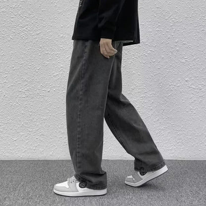 2025 Men Baggy Casual Jeans Male High Street Straight Leg Denim Pants American Classic Retro Summer Casual Long Trousers.