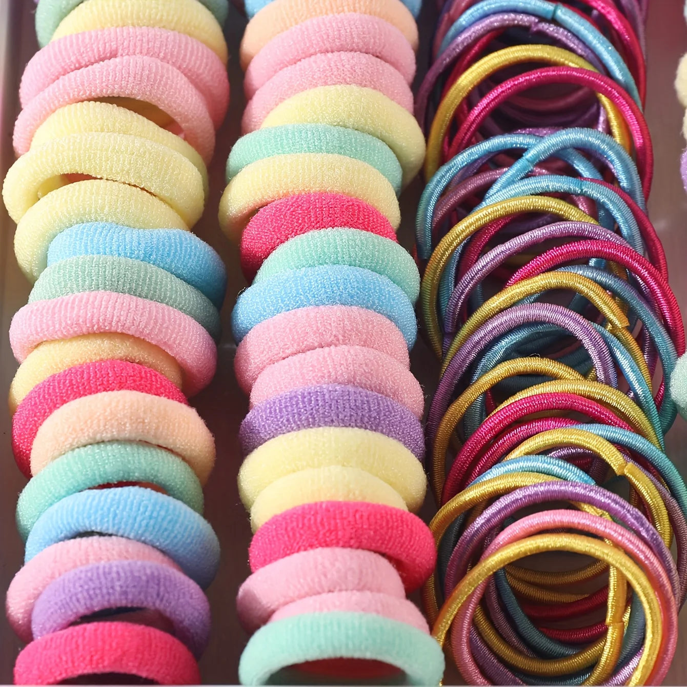 310pcs Hair Accessories Set for Women Colorful Elastic Hair Ties Printed Flowers Hair Bands Girls Sweet Rubber Bands Headbands.