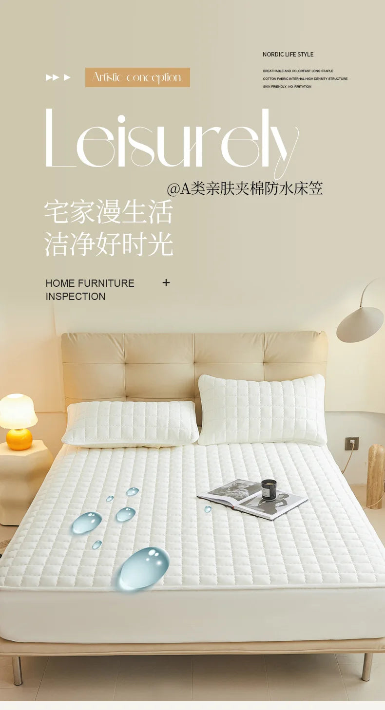 2025 New Thickening Quilted Waterproof Mattress Skin-friendly Slow rebound Cushion Anti-wrinkle Single double size Fitted Mat.
