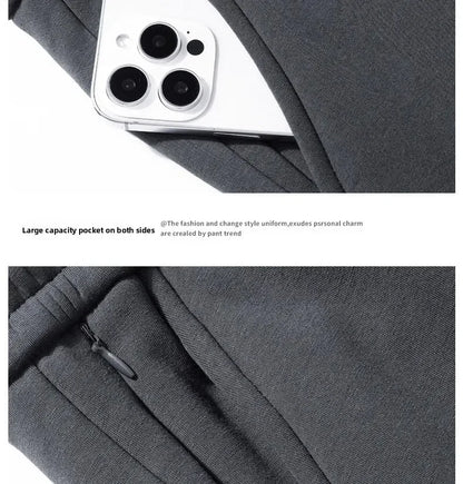 Men's Plus Size Pants Thickened Fleece Lined Thickened Autumn Winter Casual Trousers Loose Warm Outerwear Cold Proof Clothing