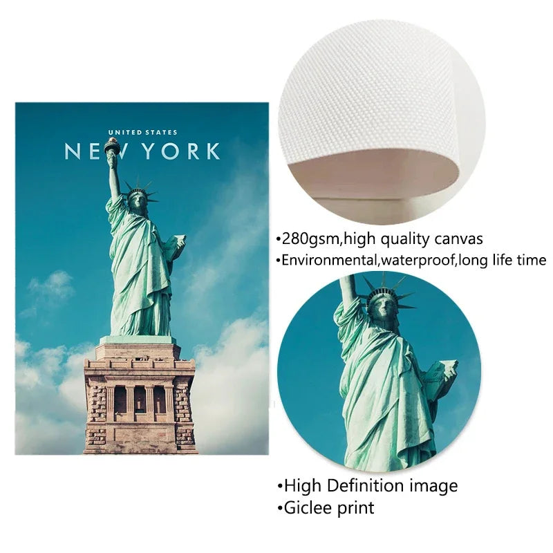 New York City Landscape Poster Travel Canvas Painting Modern Wall Art Modular Print Pictures Aisle Home Living Room Decoration.