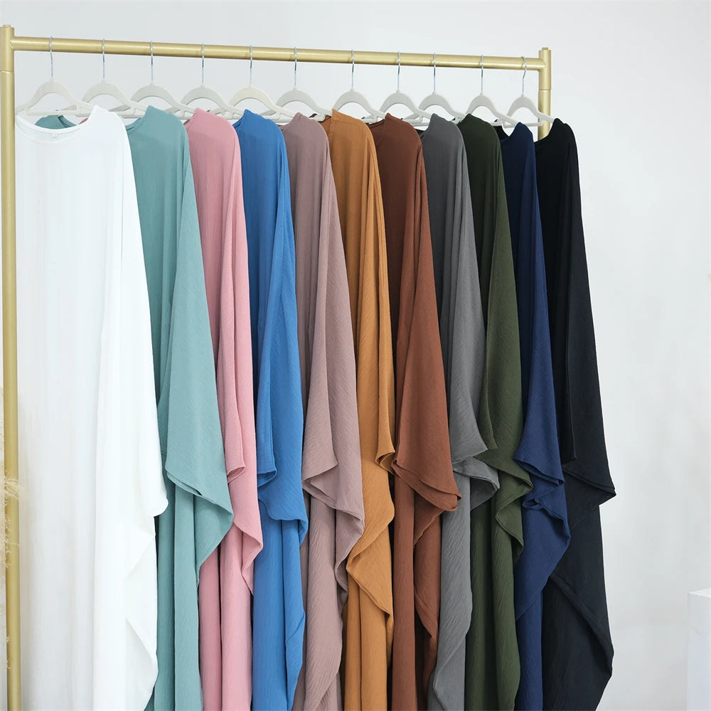 Ramadan Eid Cotton Linen Abaya Turkey Islam Muslim Maxi Dress Prayer Clothes Women Kaftan Kebaya Caftan Robe Femme Musulmane