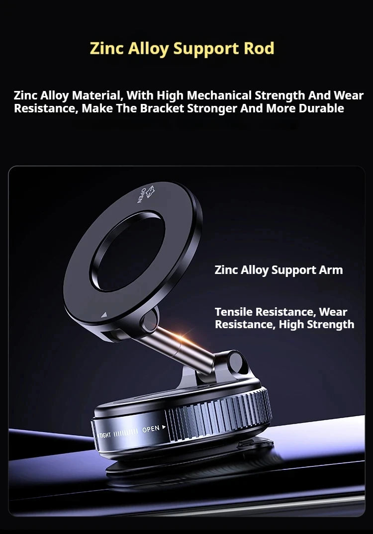 Xiaomi Magsafe Car Phone Holder Suction Cup Vacuum Magnetic Phone Stand 360° rotatable and Foldable Suction Cup Phone Holder.